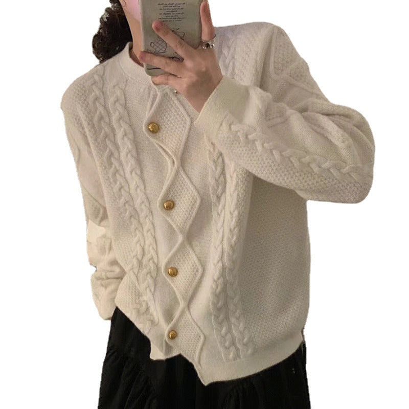 Dame Struktureret Kabelstrik Cardigan Stilla