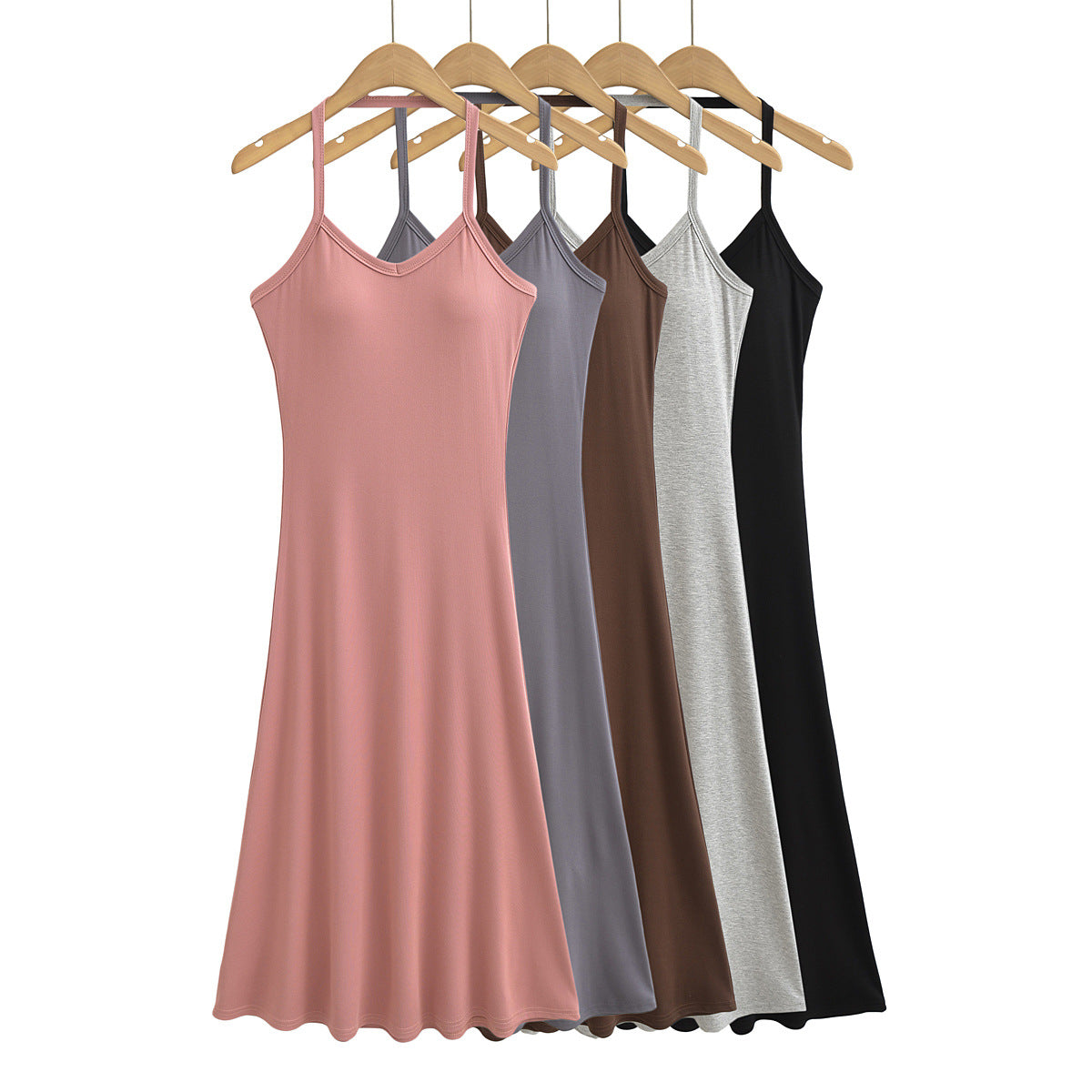 Dame afslappet spaghetti-strop kjole lavet af blødt stof med elegant snit Stilla