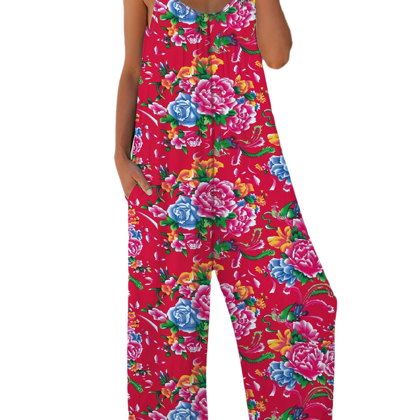 Dame jumpsuit med blomstermønster fra Stilla