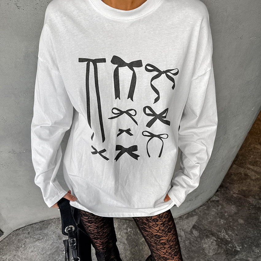 Dame afslappet oversized T-shirt med unikt grafisk print Stilla