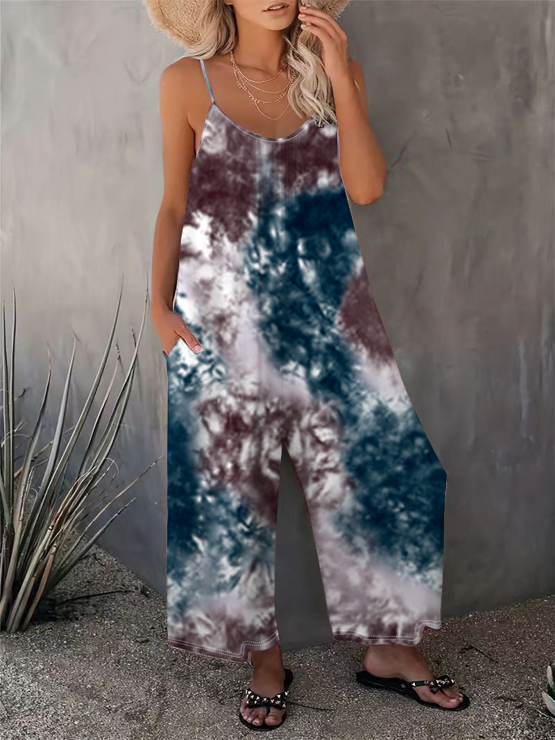 Stilla | Breezy Spring Print Ærmeløs Lang Jumpsuit