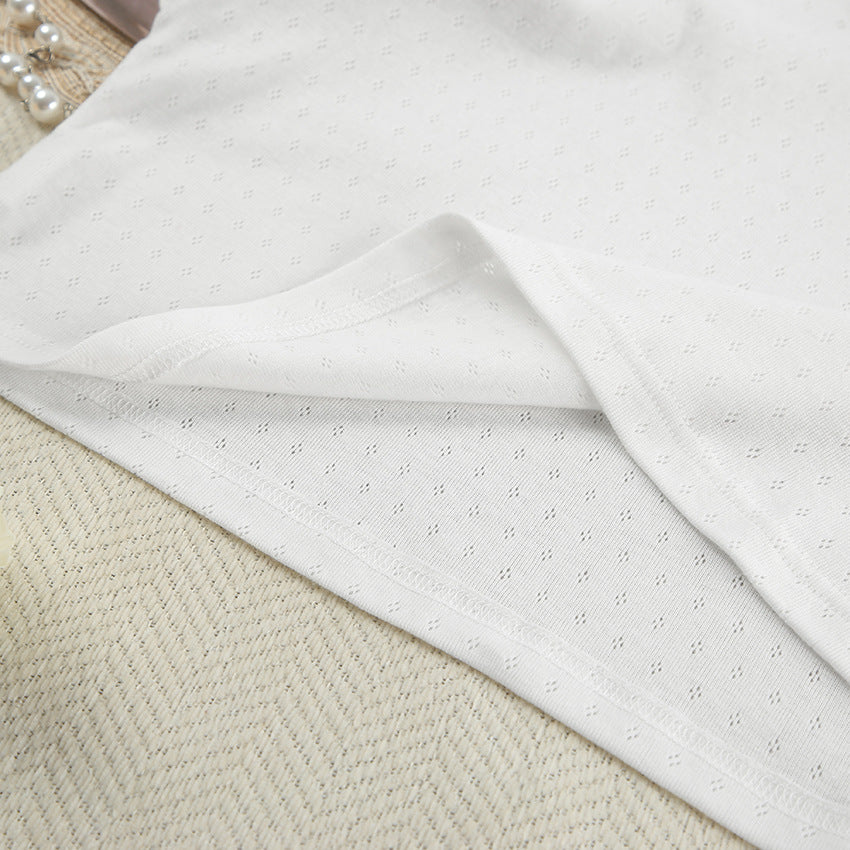 Dame afslappet kortærmet og shorts sæt lavet af åndbart materiale med elastisk linning Stilla