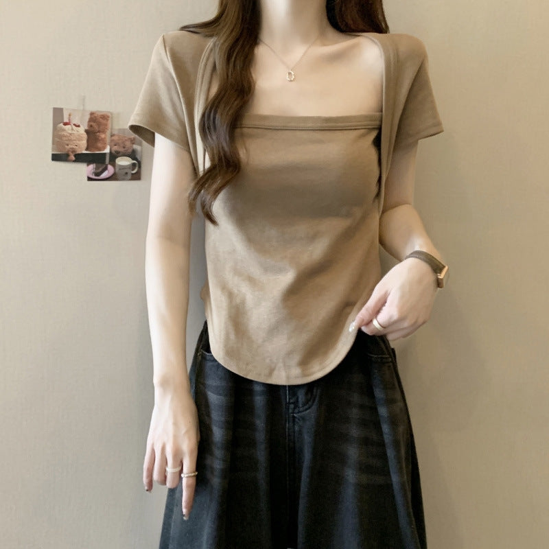 Femme Square Neck Fitted Top med flatterende snit Stilla