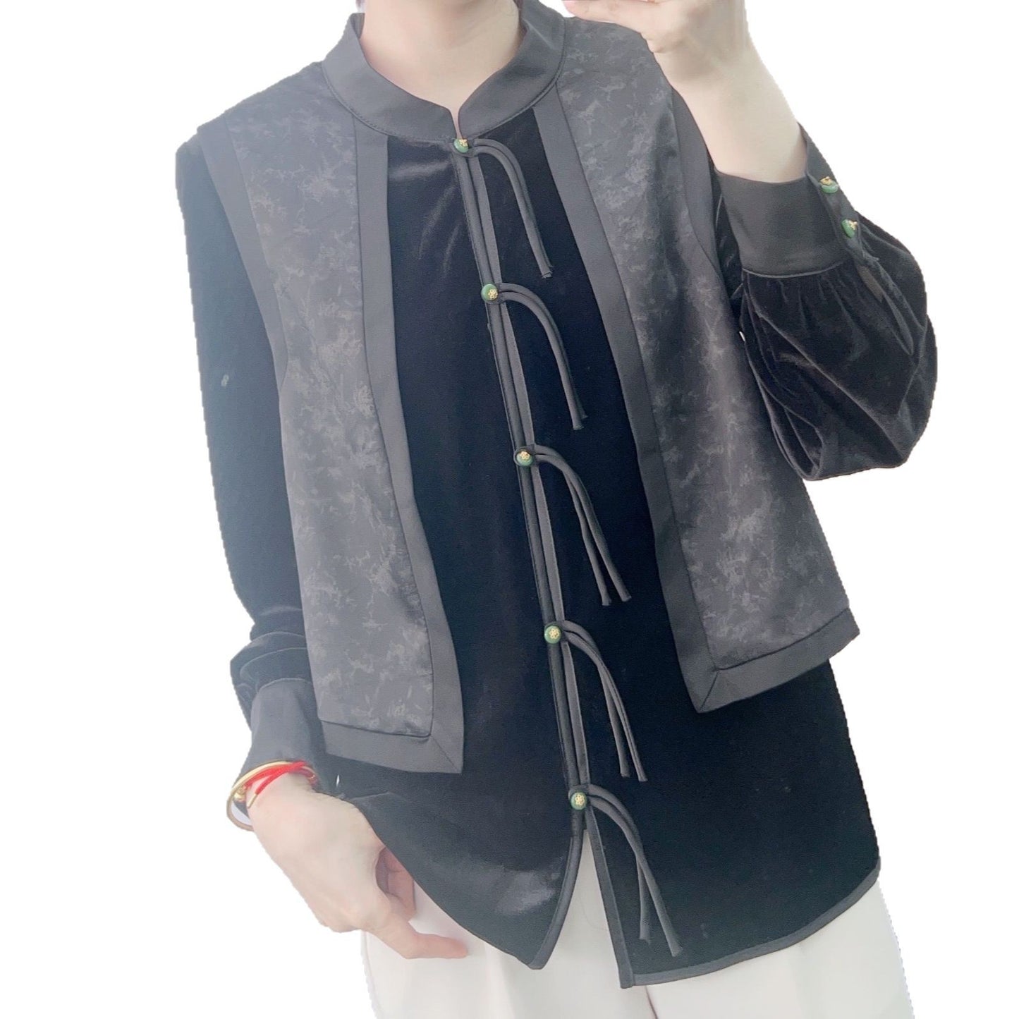 Dame Elegant Bluse med kunstnerisk design og fine detaljer Stilla