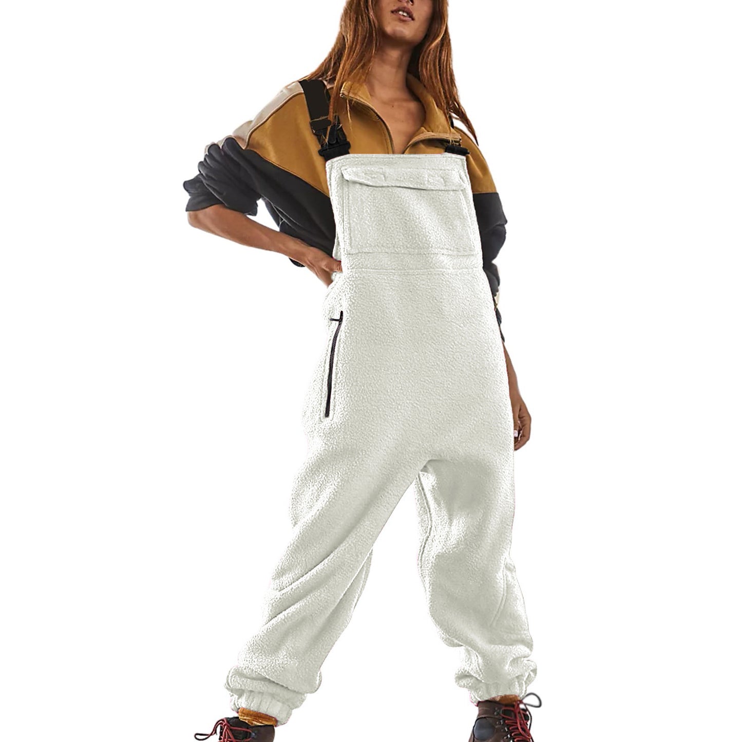 Dame Casual Fleece Jumpsuit med sidelommer Stilla