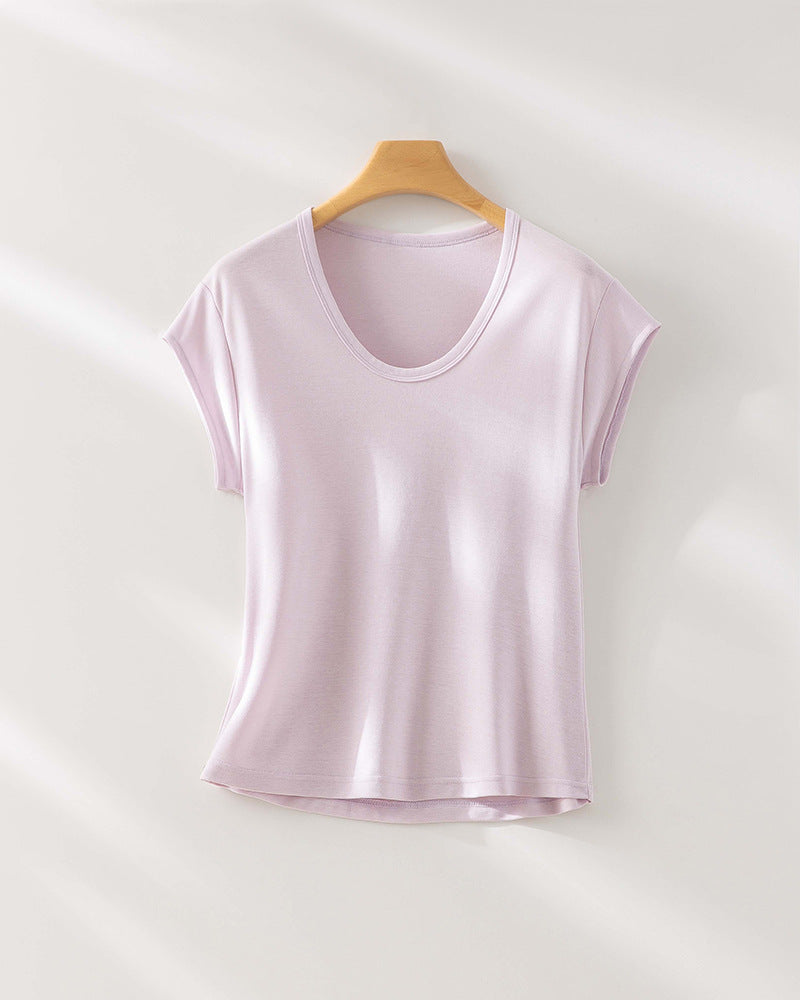 Femme Cap Sleeve Modal Blandingsmateriale Top Stilla