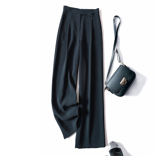 Dame elegant høj talje palazzo bukser med side lommer og lækker fald Stilla