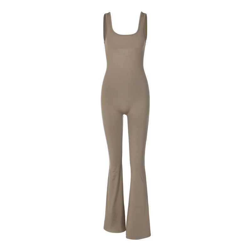 Dame Figurtilpasset Jumpsuit med bred ben og flæsedetaljer Stilla