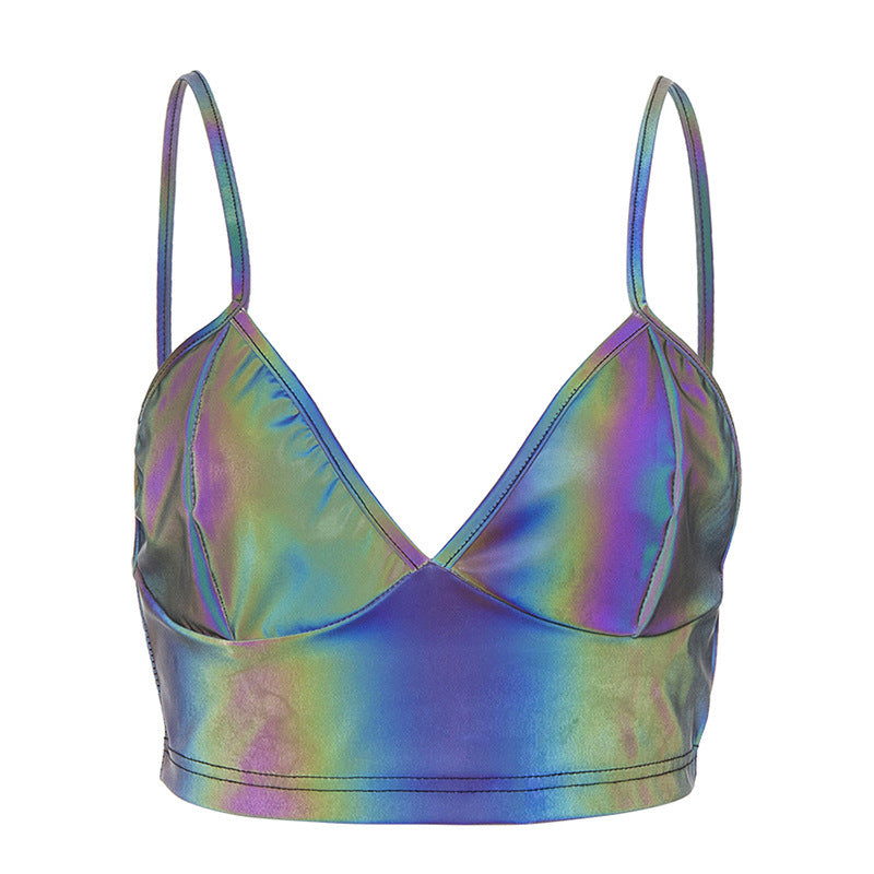 Dame cropped Bralette med skinnende effekt Stilla
