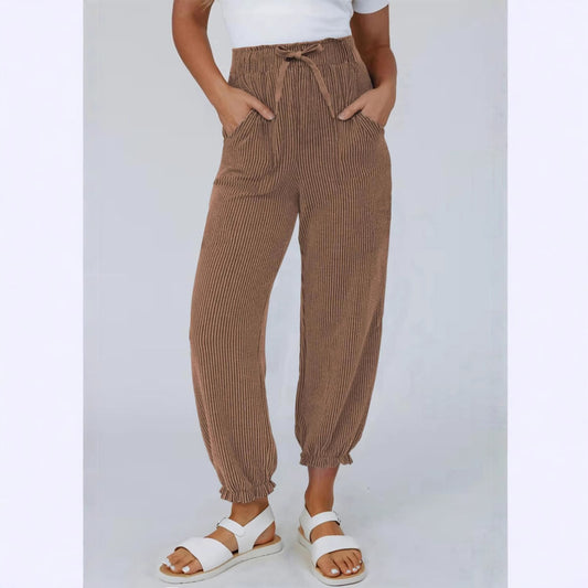 Dame afslappede jogbukser med elastisk talje og sidelommer Stilla