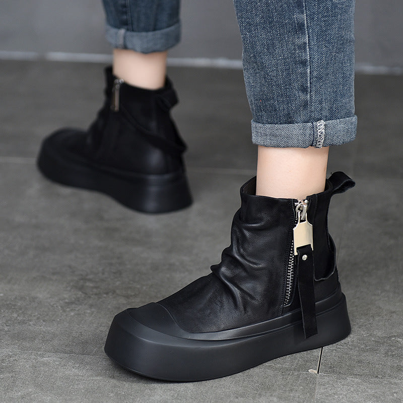 Damer højt skåret sneaker-støvler med moderigtig lynlås og slidstærkt overmateriale Stilla