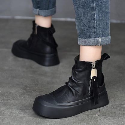 Damer højt skåret sneaker-støvler med moderigtig lynlås og slidstærkt overmateriale Stilla