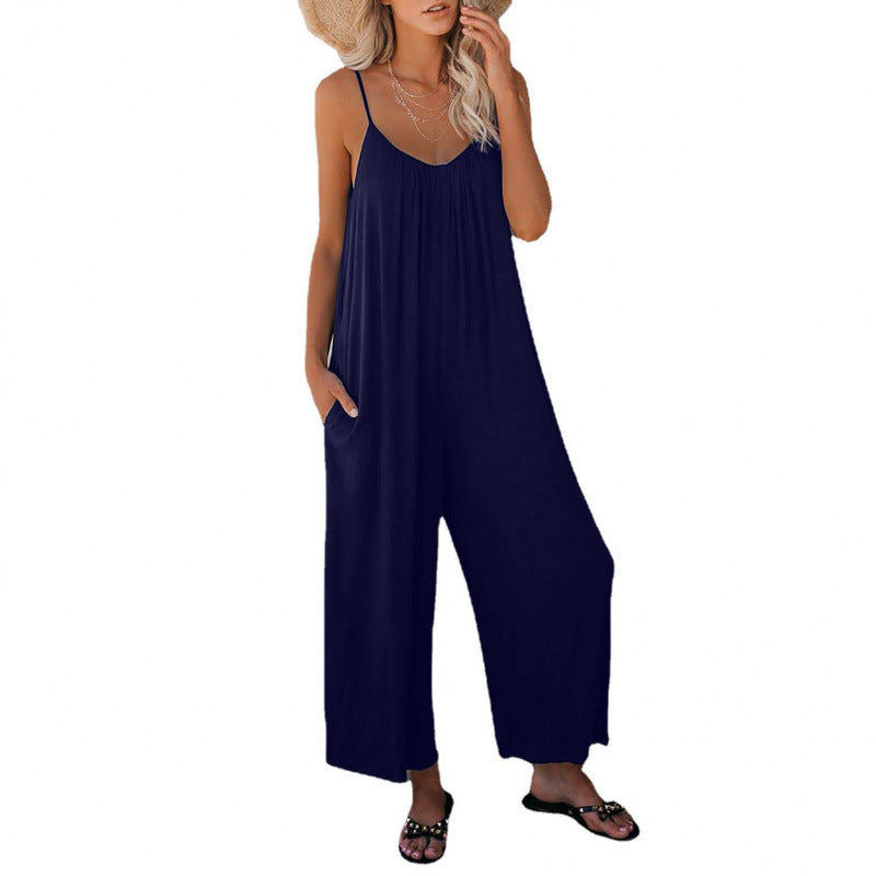 Dame let ærmeløs jumpsuit med lommer Stilla