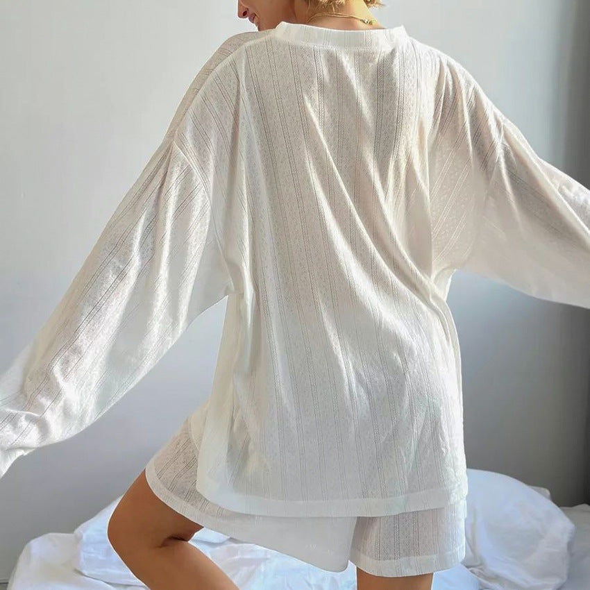 Dame afslappet overdel og shorts sæt Stilla