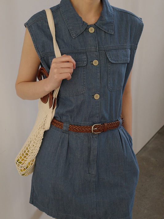 Dame Denim Jumpsuit i utility-stil med praktiske lommer og figursympatisk pasform Stilla