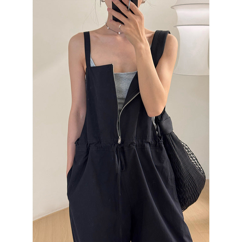 Dame Casual Jumpsuit-Bukser med justerbare stropper og funktionelle lommer Stilla