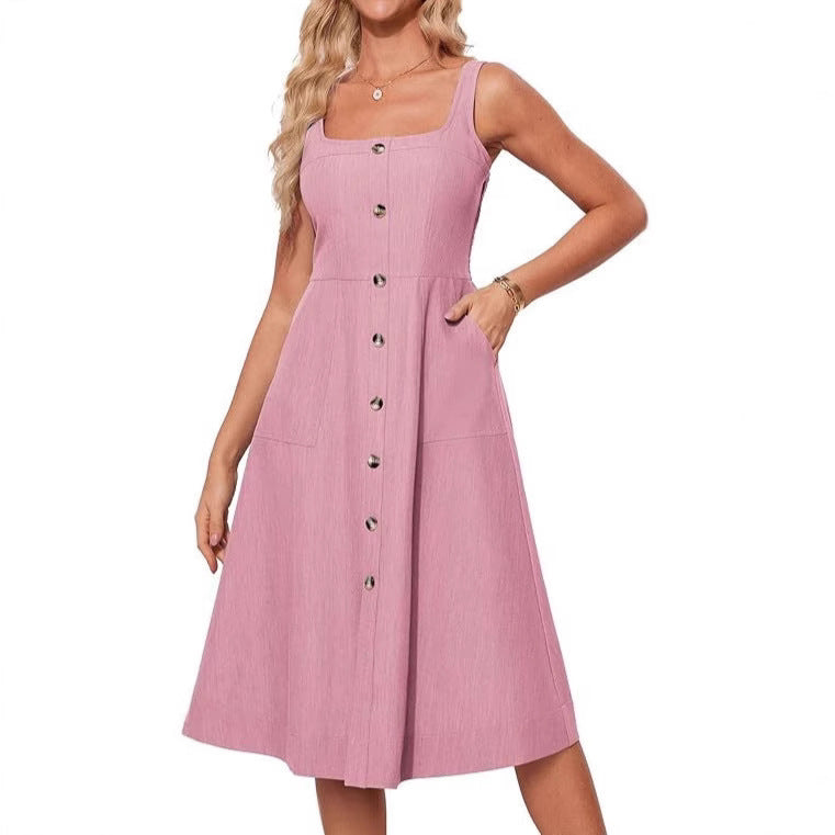 Dame A-linje Knaplukning Sommerkjole Stilla