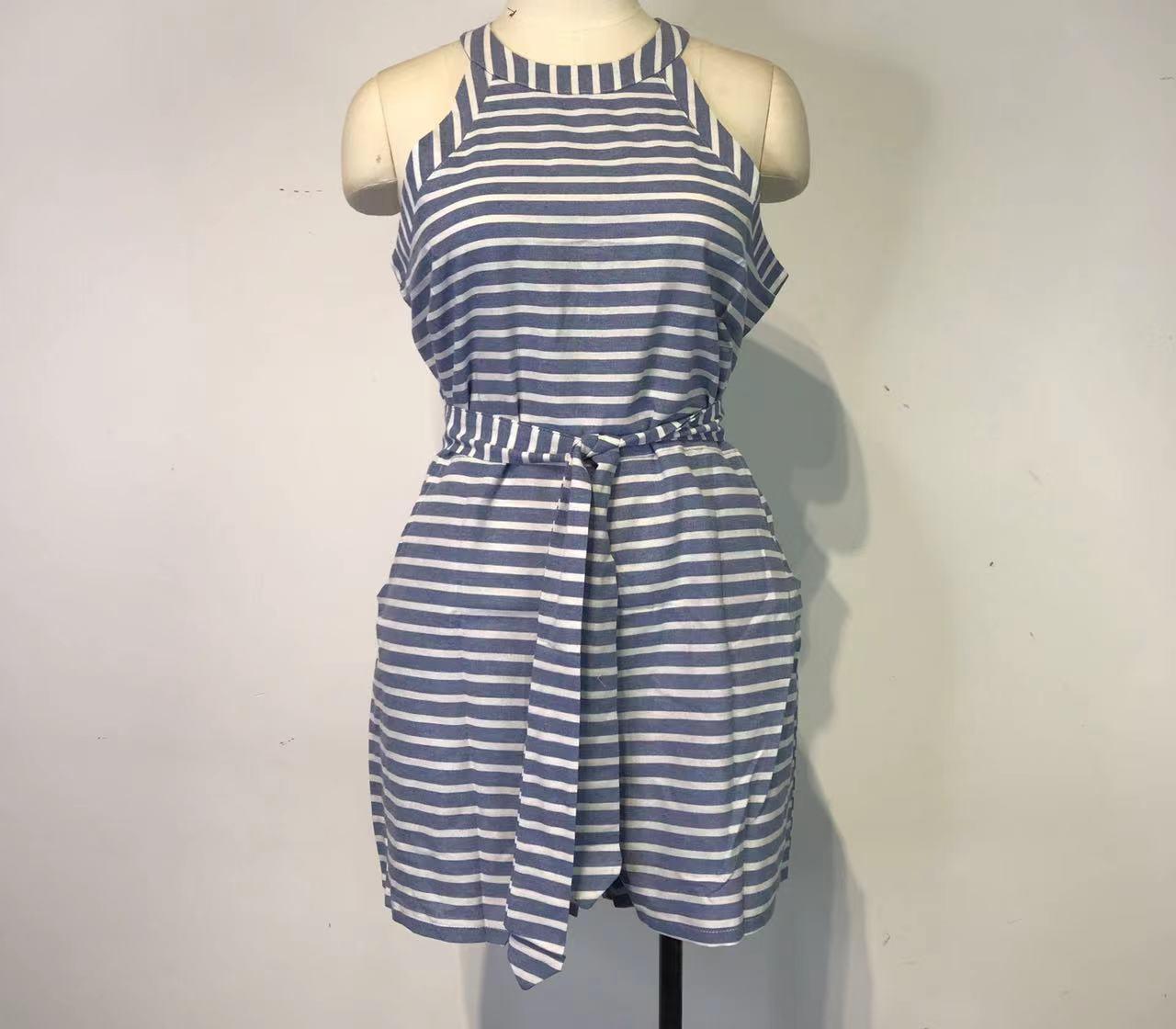 Damer Casual Jumpsuit med bælte og lommer Stilla