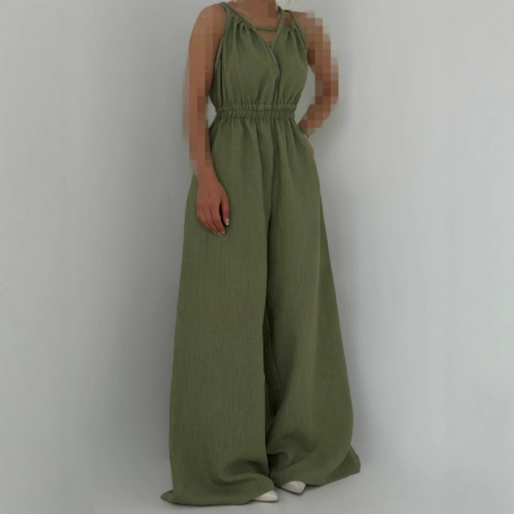 Dame afslappet jumpsuit med justerbare stropper og elastisk talje Stiila