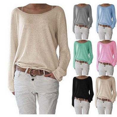 Dame afslappet Off-Shoulder top i let stof med bred pasform Stilla