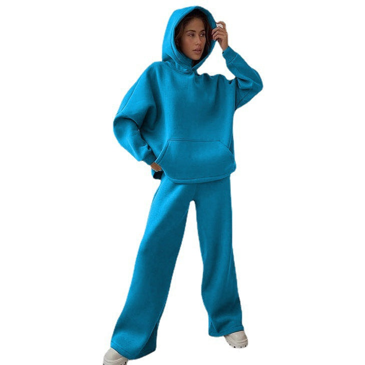 Dame afslappet og oversized hoodie sæt med løst skårne bukser Stilla