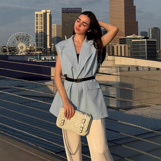 Dame Oversized Blazervest med tætsiddende snit Stilla