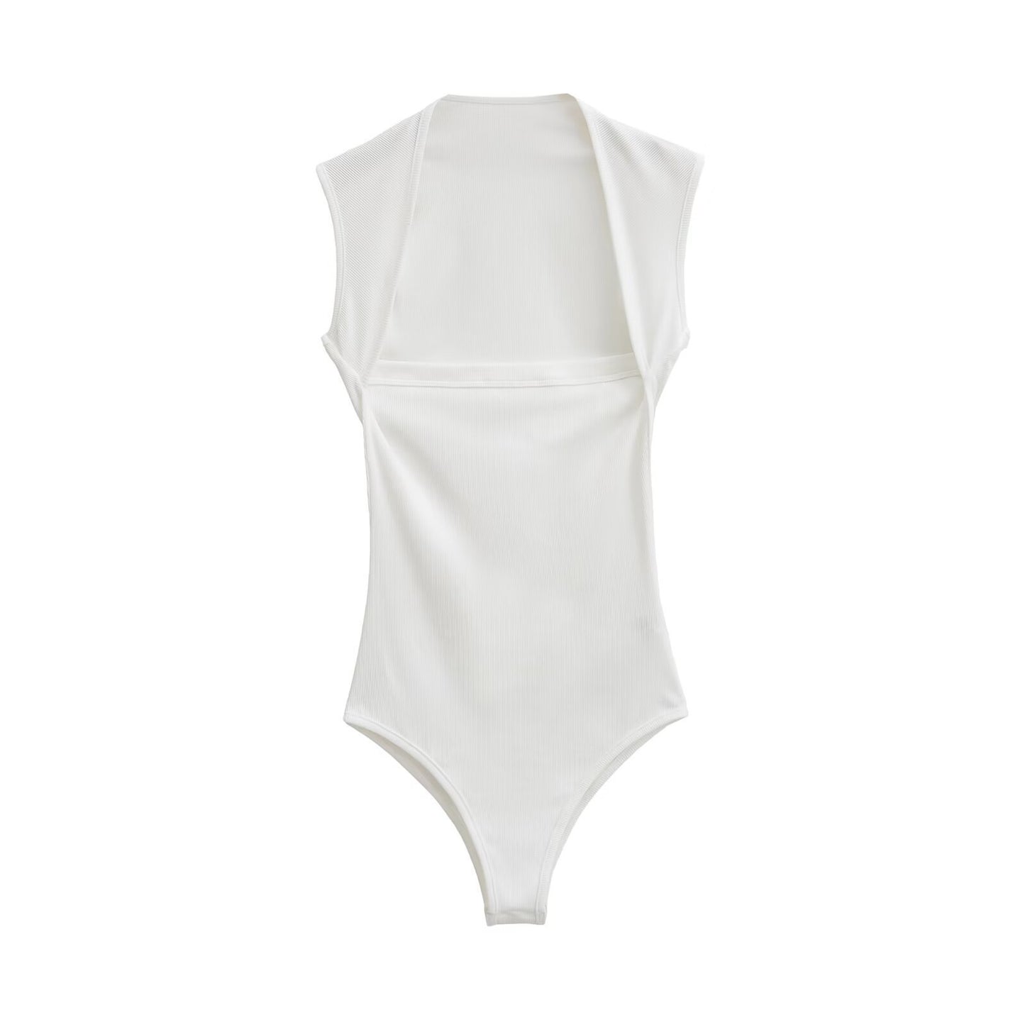 Femme Ribstrik-Højkravebodysuit Stilla