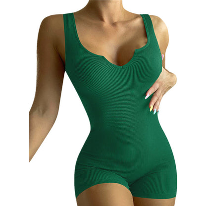 Dame figursyet Rib-Bodysuit med V-hals Stilla