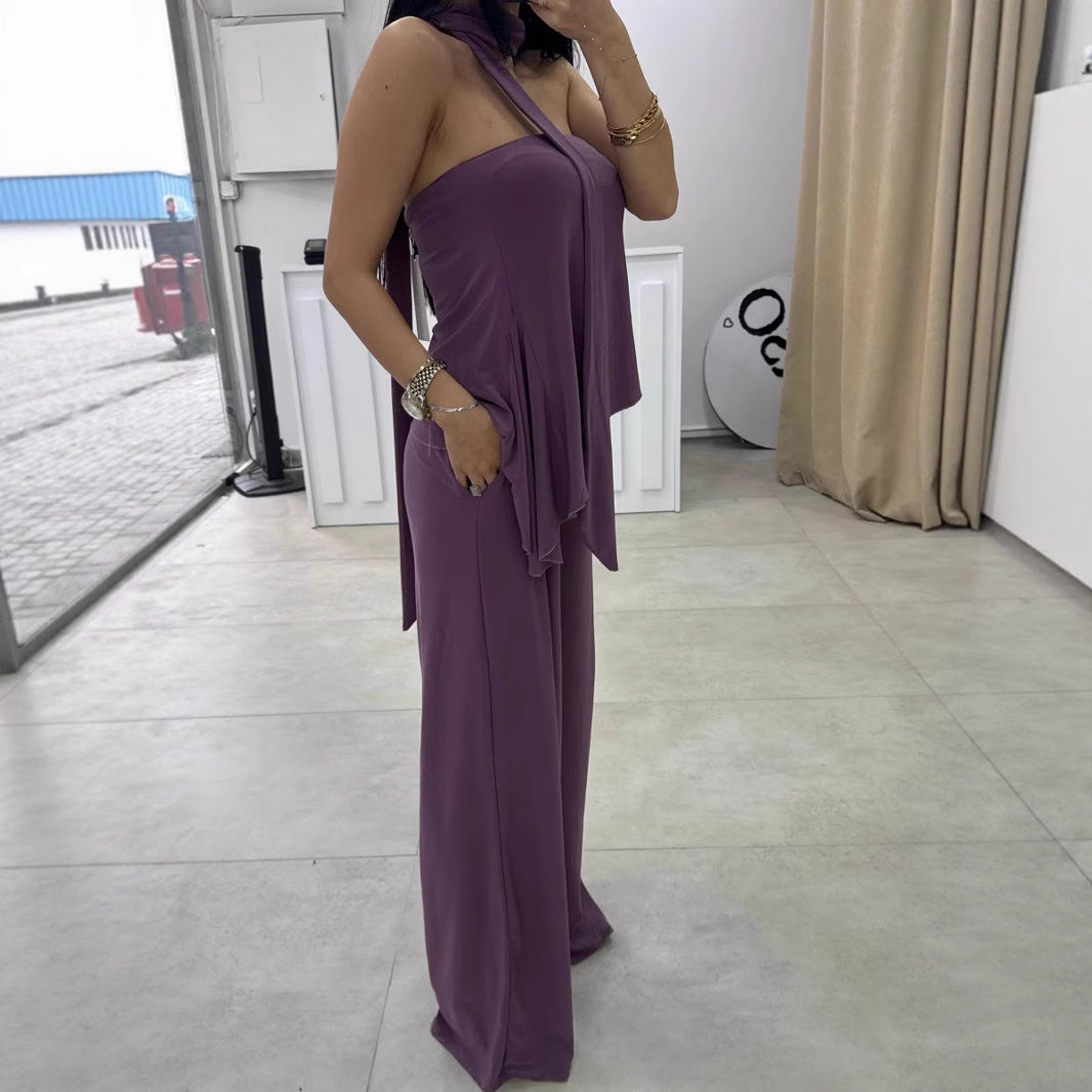 Kvinder Elegant Halterneck Jumpsuit Stilla