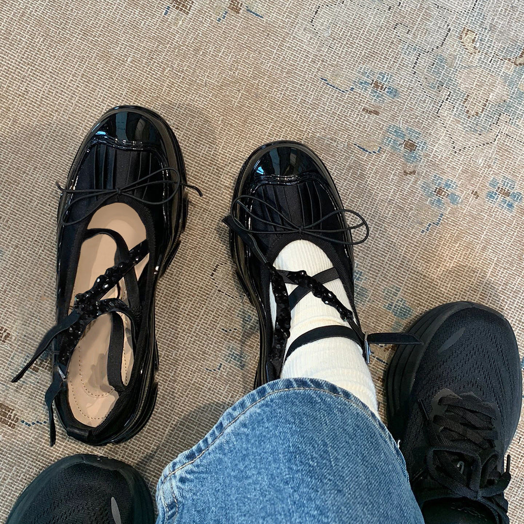 Dame Elegant Justerbare Stropper Ballerinas Stilla