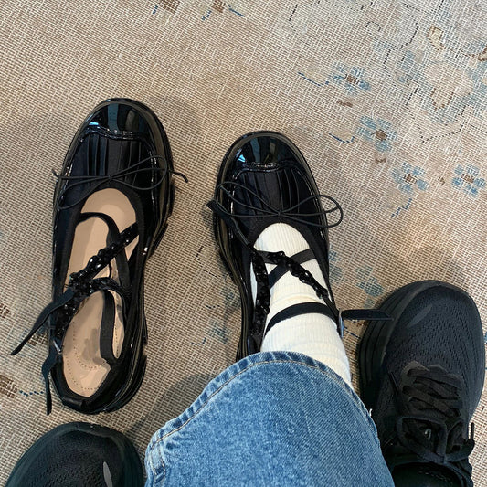 Dame Elegant Justerbare Stropper Ballerinas Stilla