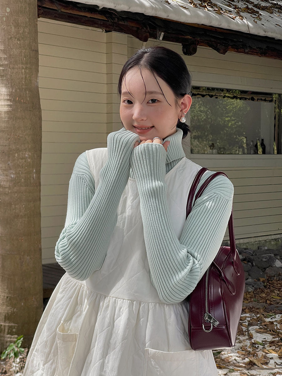 Dame afslappet rullekrave sweater med fin ribstrik og oversized pasform Stilla