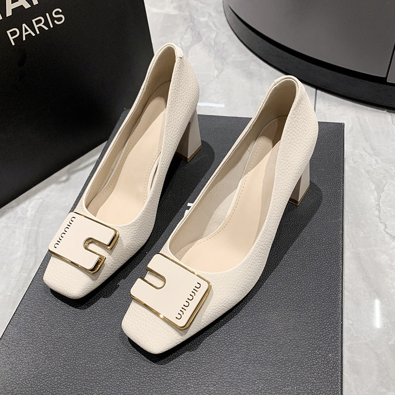 Dame Elegant Blokhæls pumps med flot spænde-detalje Stilla