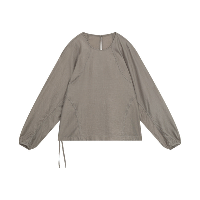 Dame afslappet langærmet overdel med raglan ærmer og justerbar søm Stilla