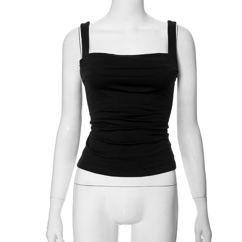 Dame Draperet Cami-Top med Quadrat-Udskæring Stilla