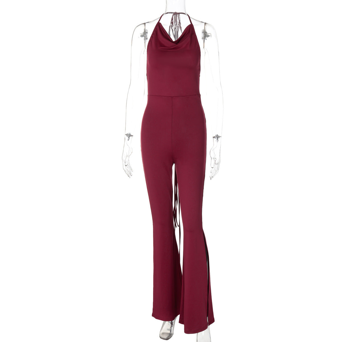 Dame Elegant Jumpsuit med flatterende Cowl-udskæring og sideslidser Stilla