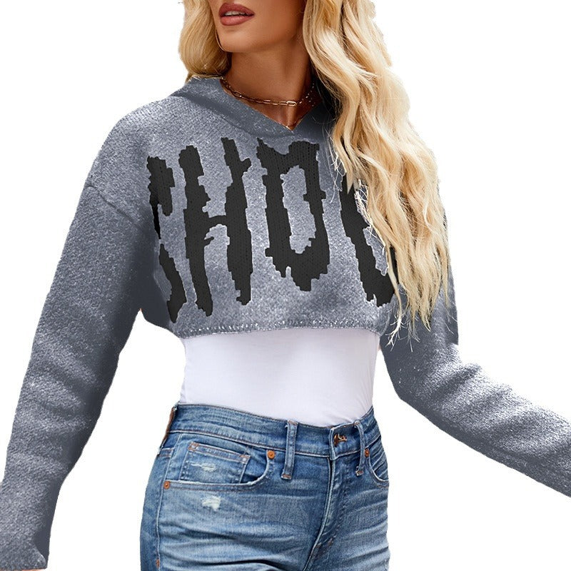 Damer casual cropped sweatshirt med høj krave og iøjnefaldende logo Stilla