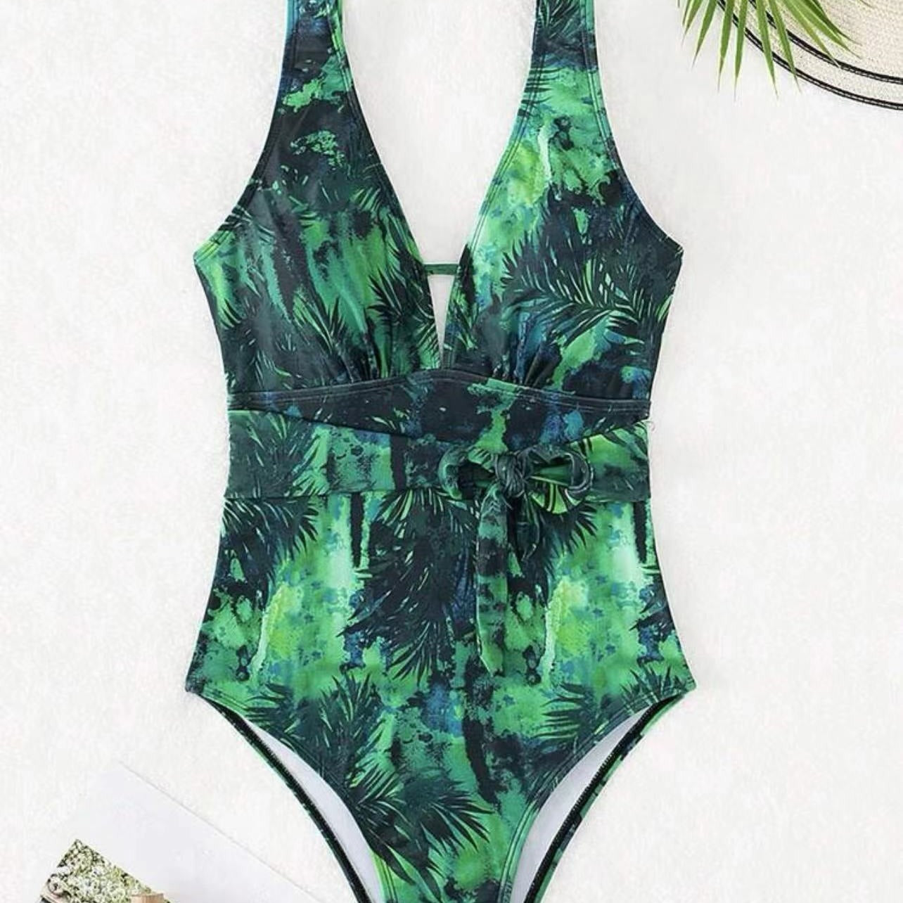 Dame Einteiler Badedragt med figursyet design og moderne omslagbælte Stilla