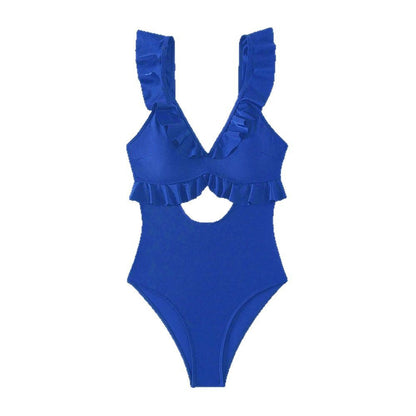 Dame badetøj med legende flæser og cut-out-detalje Stilla