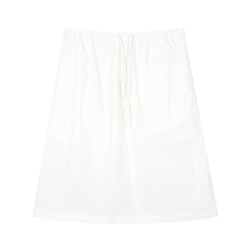 Dame afslappet sommernederdel med elastisk talje og sidelommer Stilla