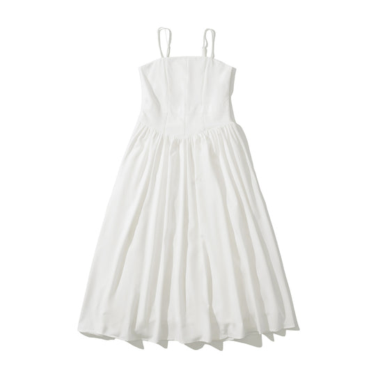 Dame Elegant Draperet Maxi Kjole med justerbare stropper Stilla