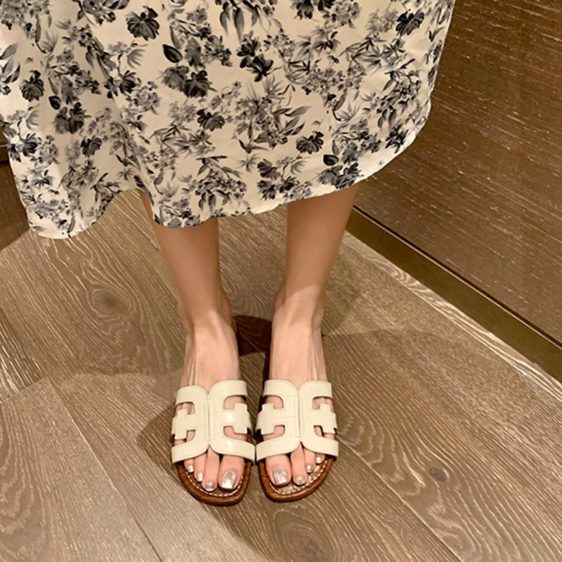 Dame Åben-Tå Rutsjesandaler med Dekorative Remme Stilla