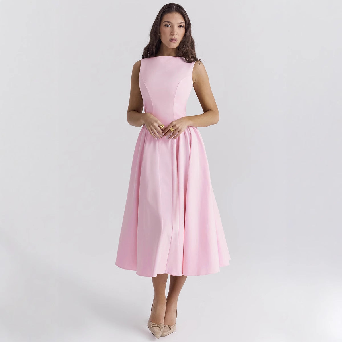 Dame A-linje Cocktailkjole med elegant taljeudskæring og feminin skæring Stilla