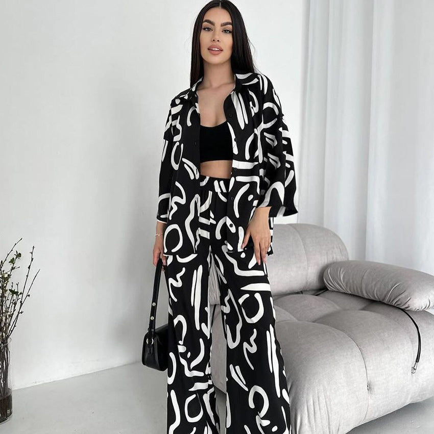 Dame designer fritidsdragt med elegant leopardmønster Stilla