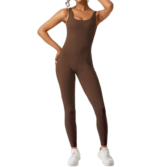 Dame Figurtilpasset Jumpsuit i minimalistisk design med brede stropper Stilla
