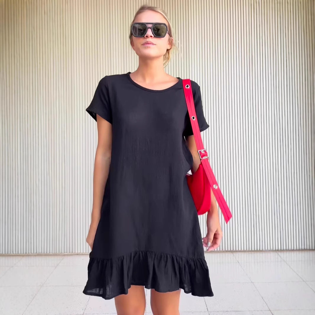 Dame afslappet sommerkjole med flæse Stilla