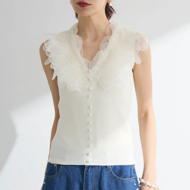 Dame elegant Knapperække bluse Stilla