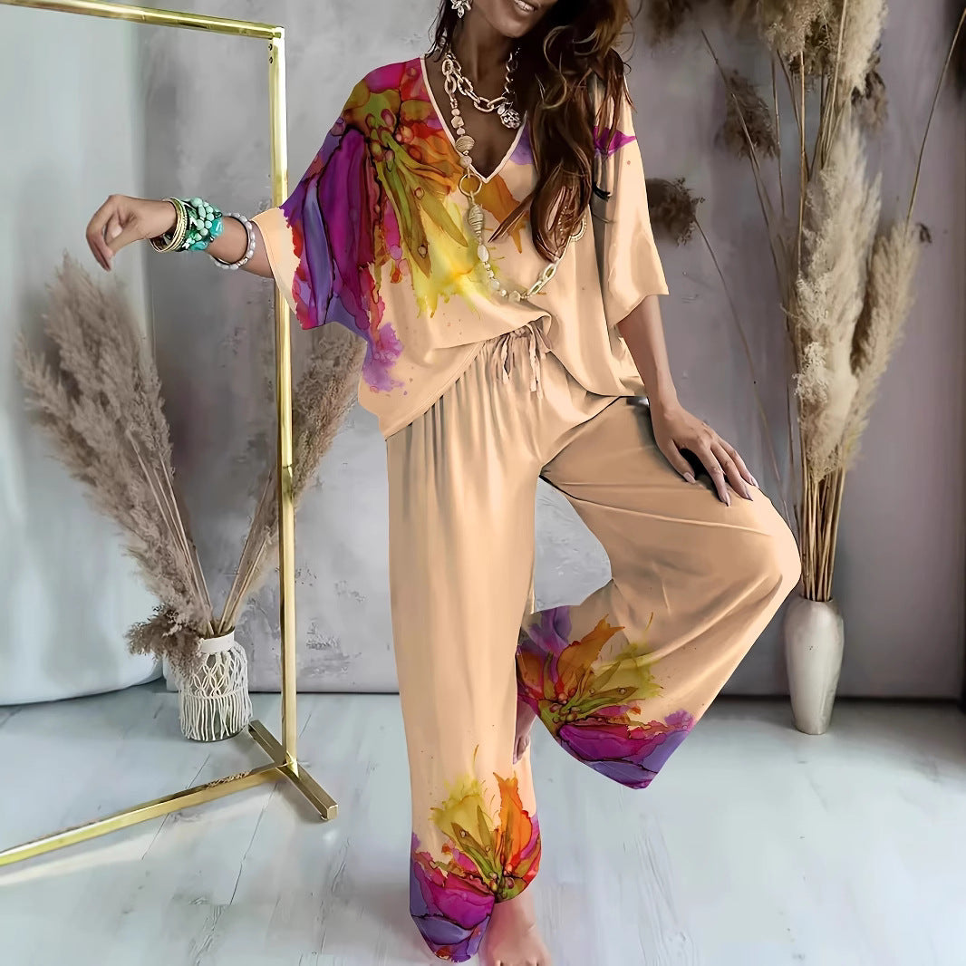 Dame afslappet jakkesæt med løstsiddende snit og moderne print Stilla