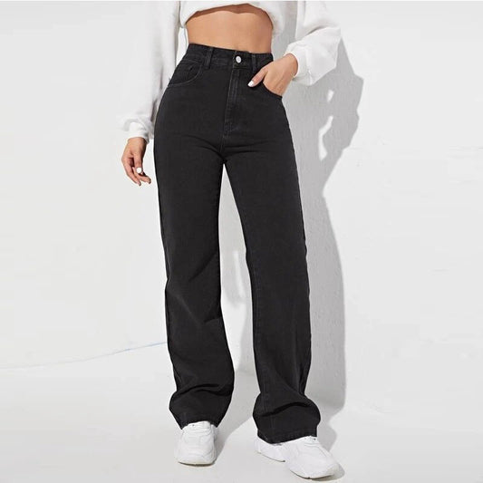 Damer bredt skåret vintage jeans med høj talje og elegant vask Stilla