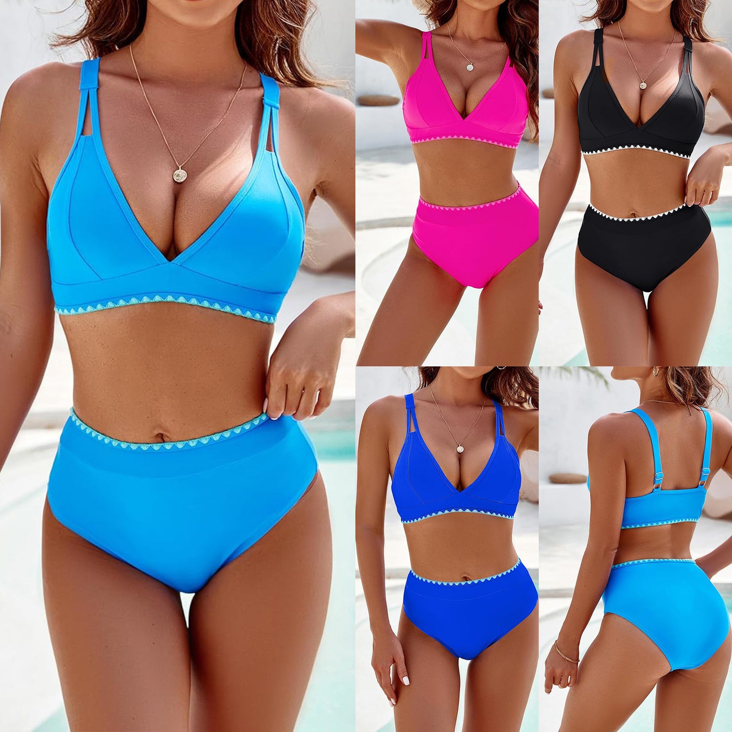 Dame Højskåret Bikini med elegant snit og mode detaljer Stilla